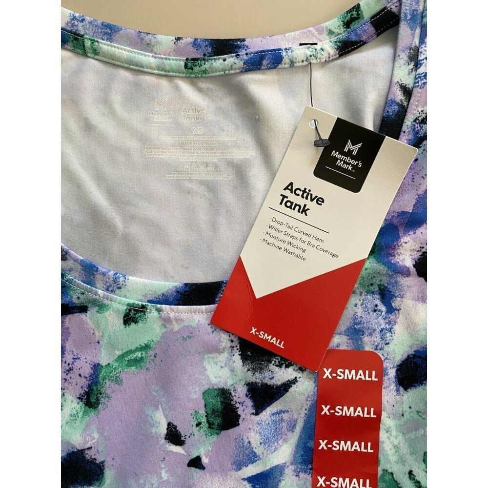 NWT Member's Mark Womens XS Active Tank Moisture Wicking Curved Hem - Picture 4 of 9